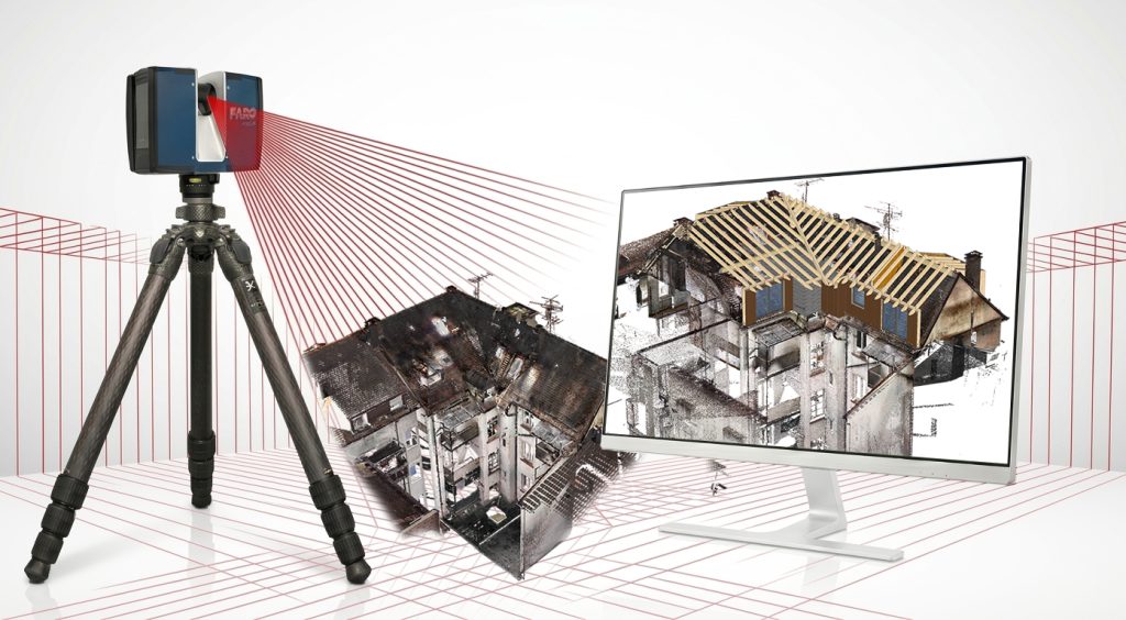 3D-Laserscanner und Monitor Darstellung